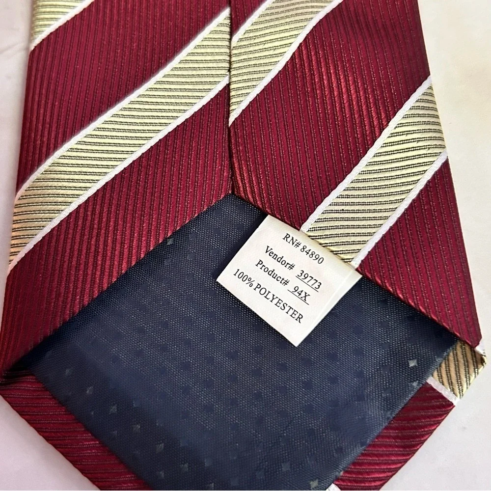 Elegant Red and Gold Striped Men's 56” Tie
